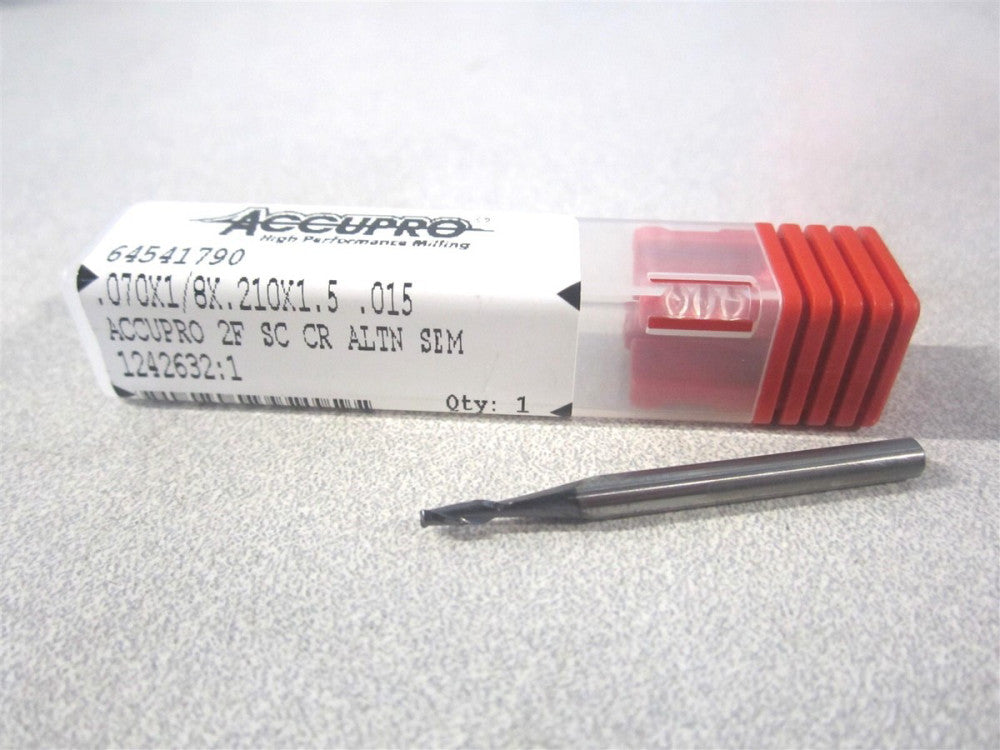 (6503909) 0.0700 x 0.2100 x 0.0150 x 1-1/2" Solid Carbide Corner Radius End Mill