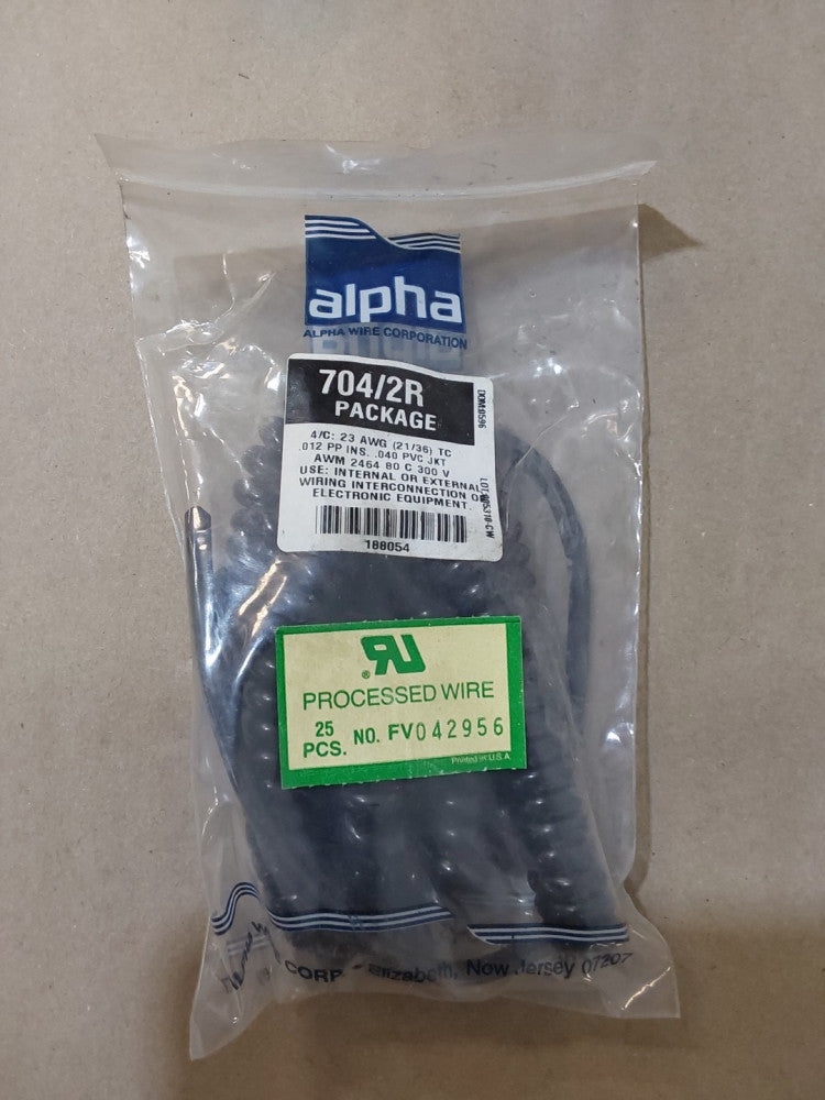 Alpha Wire 704/2R 4-Conductor 23AWG Retractile Cord