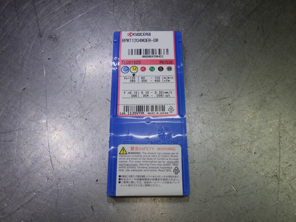 Kyocera Ceratip Carbide Milling Inserts QTY10 RPMT1204MOER-GM PR1535 (LOC604)