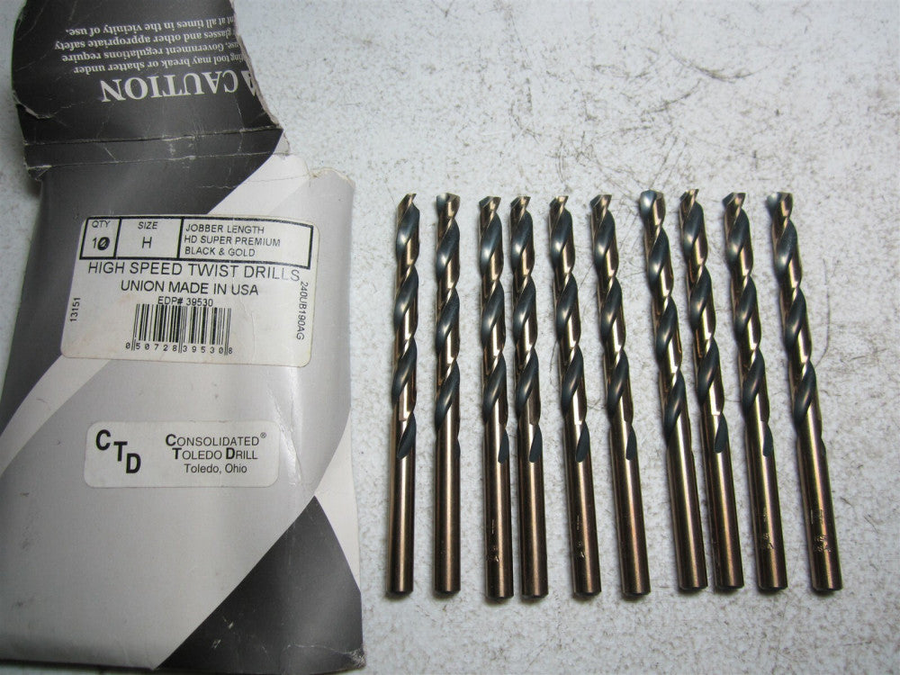 Norseman / CTD (39530) 4-1/8" OAL Letter H 135° HSS RH Jobber Drill - Pack of 10