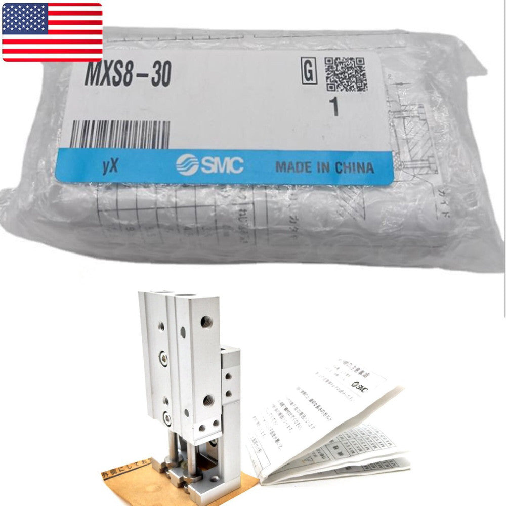 One Brand New SMC MXS8-30 Dual Rod, MXS/MXJ Guided Cylinder - US Stock