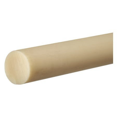 Zoro Select Bulk-Pr-Abs-52 Beige Abs Rod Stock 3 Ft. L, 1" Dia.