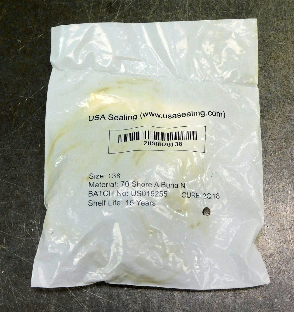 USA Sealing Buna N 138 O-Ring 70A Durometer 2-1/8"ID 2-5/16"OD Lot of Fifty (50)