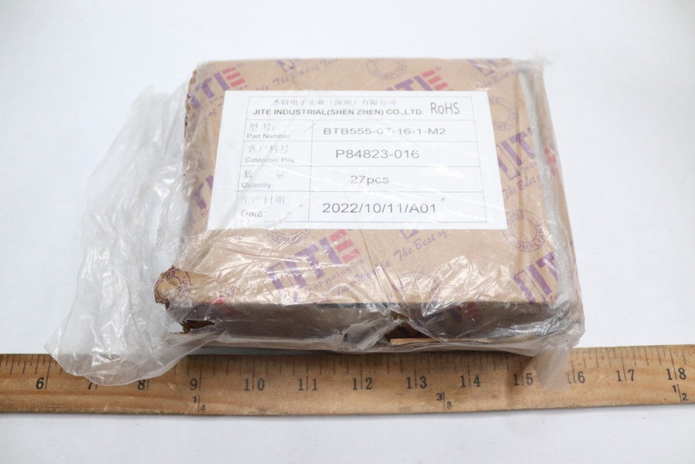 (27-Pcs) Jite Barrier Terminal Block 16 Poles Black BTB555-07-16-1-M2