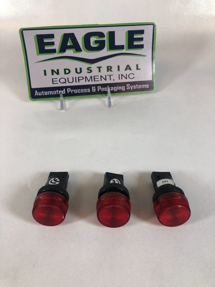 3pcs Indicator Lights AC/DC 24V Red LED Flush Panel Mount 7/8" 22mm