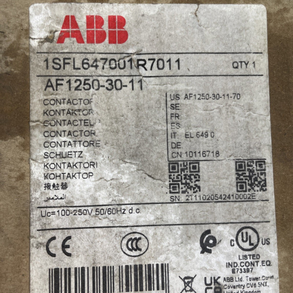 NEW ABB Contactor AF1250-30-11 100-250V