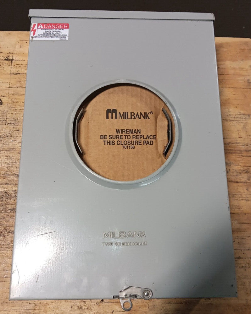 NEW MILBANK 9500L 200 AMP METER SOCKET 7-JAW 1 OR 3-PHASE 600 VAC 3R LEVER BP