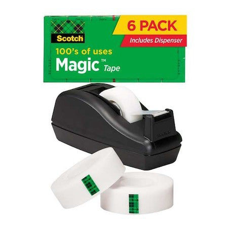 3M 99826866 Office Tape,Transparent,3/4X1000in,Pk6