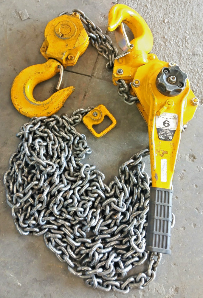 6 TON YALE SHOP KING PSB-A STEEL BODY LEVER HOIST W/ 30FT CHAIN