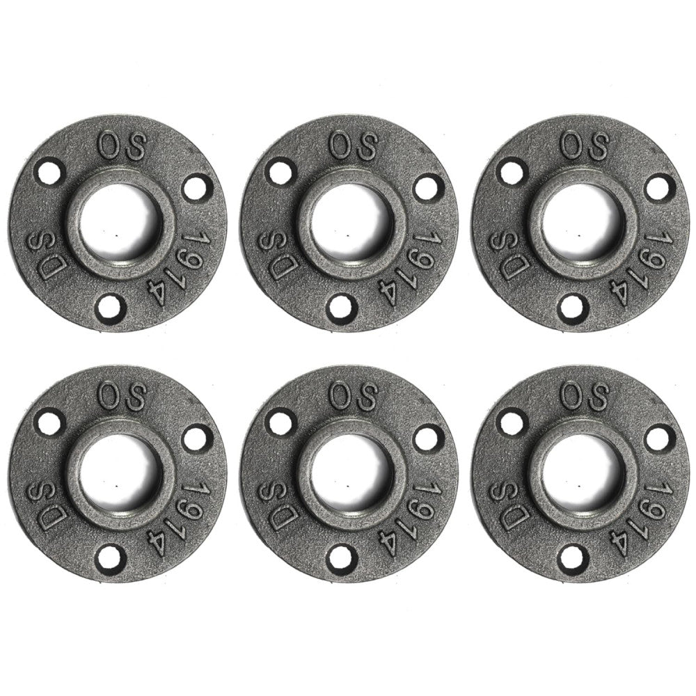 3/4 Inch Heavy Duty Cast Iron Pipe Flange - Industrial Black Floor Flange for...