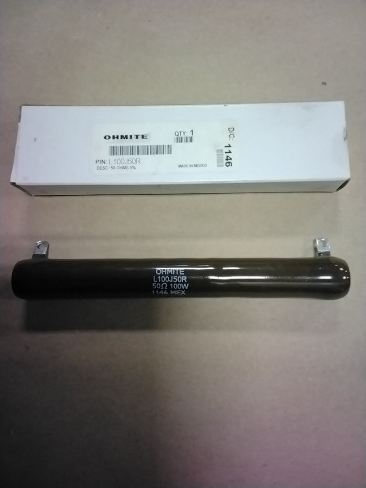 OHMITE L100J50F D/C 1146  100W 50 OHMS 5%