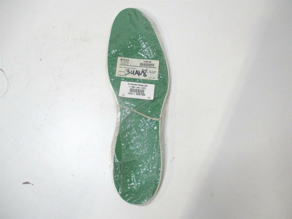 Brady (31551) 3-3/4" x 11-7/8" OAL Removable Foot Green Marking Tape - 10 Count