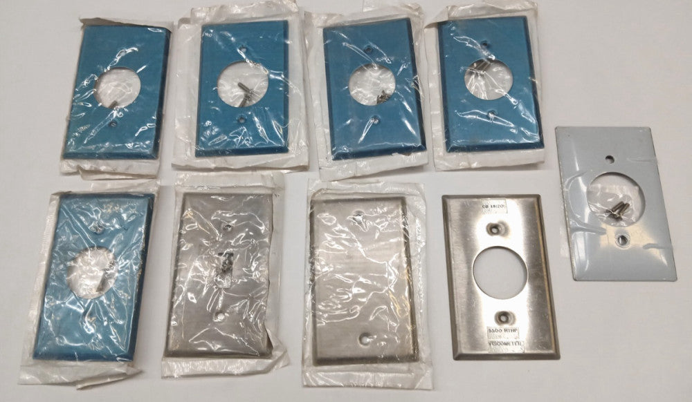 ASSORTED WALL PLATES LEVITON & HUBBELL    LOT OF 9