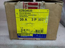 New Old Stock Square D EDB34020 20A 3 Poles Bolt On Circuit Breaker