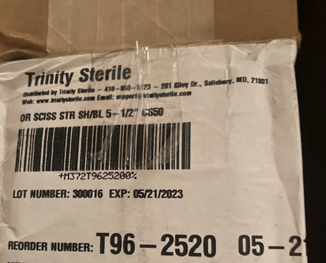 (Case of 50) Trinity 96-2520 T96-2520 Scissors Straight S/B 5.5" EXP 05/21/2023