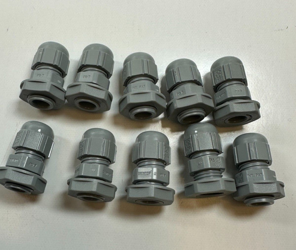 LAP Skintop PG7 Gland Cable Connector Fitting Gray with Nuts (Lot of 10) 3-6.5mm