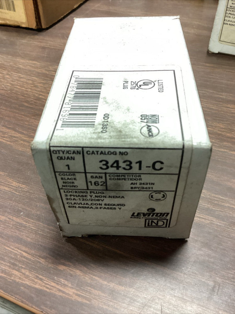 Leviton 3431-C NIB 30A 120/208V 4P 4W Non Nema