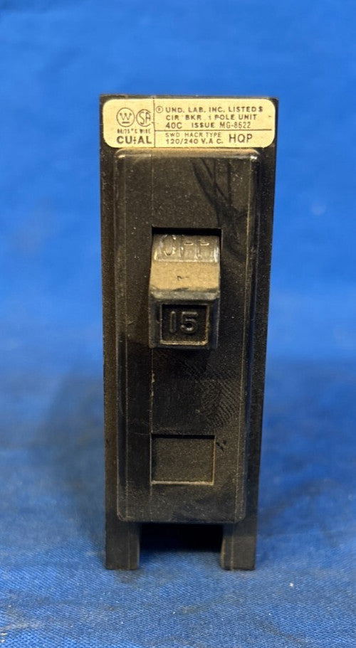 WESTINGHOUSE QUICKLAG BREAKER MG-8622 15AMP 1 POLE