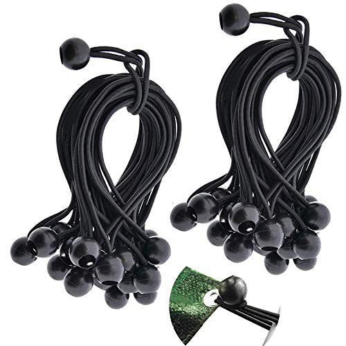 9 Inch Ball Bungee, 50 Pack Tarp & Canopy Shock Cords, Tarp Tie Down Straps f...