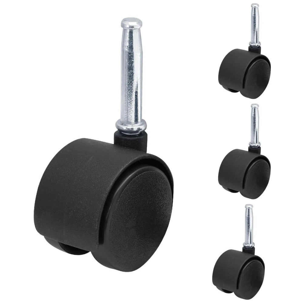 4Pcs 1.5 Inch Swivel Caster Wheels, M8 Grip Neck Stem Caster Wheels, Heavy Duty 