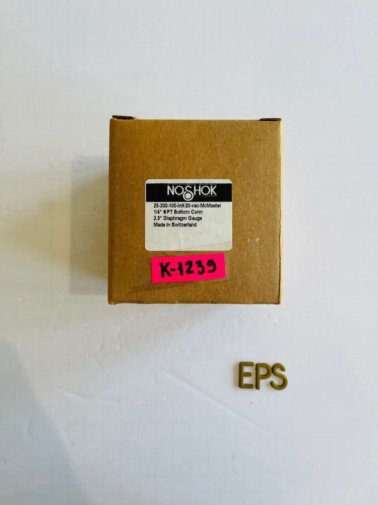 NOSHOK 25-200-100 InH20 GAUGE 0-100 PSI #K-1239