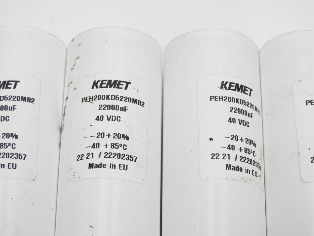 (Lot of 10) Kemet PEH200 ELECTROLYTIC CAPACITOR 51.6 x 95.5mm 22000µF 63V