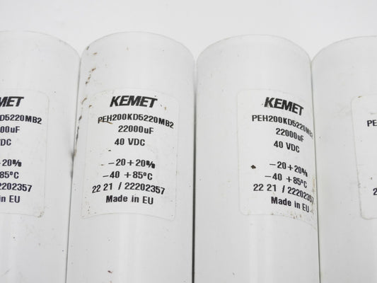 (Lot of 10) Kemet PEH200 ELECTROLYTIC CAPACITOR 51.6 x 95.5mm 22000µF 63V
