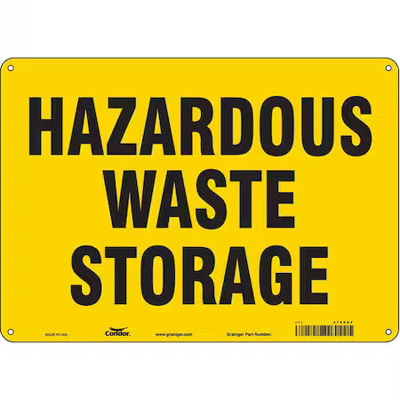 Condor 470D85 Safety Sign, 10 In Height, 14 In Width, Polyethylene, Horizontal