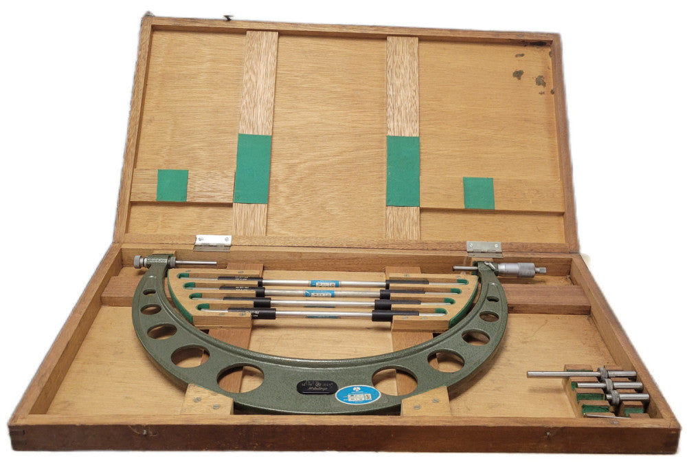 MITUTOYO 12"-16" RANGE .001" GRADUATION OUTSIDE MICROMETER 167 SET W/4 ANVILS