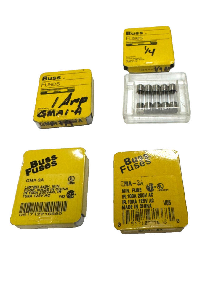 BUSS FUSES GMA-3A 10KA 125 VAC (LOT OF 20)