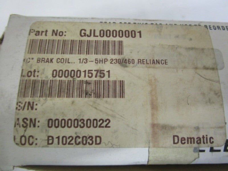 RELIANCE ELECTRIC GJL0000001 BRAKE COIL NSMP