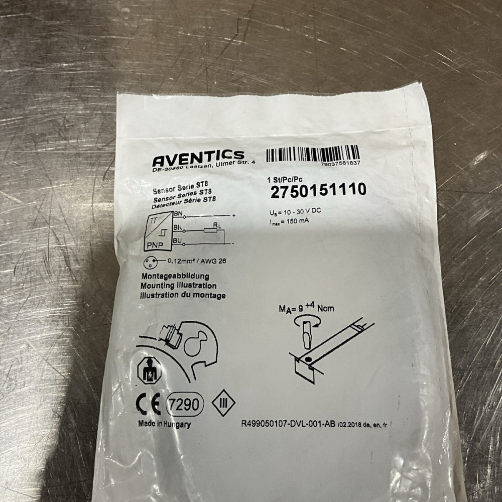 Aventics 2750151110 Proximity Sensor Switch 10-30VDC 150MA Module, NOS Surplus