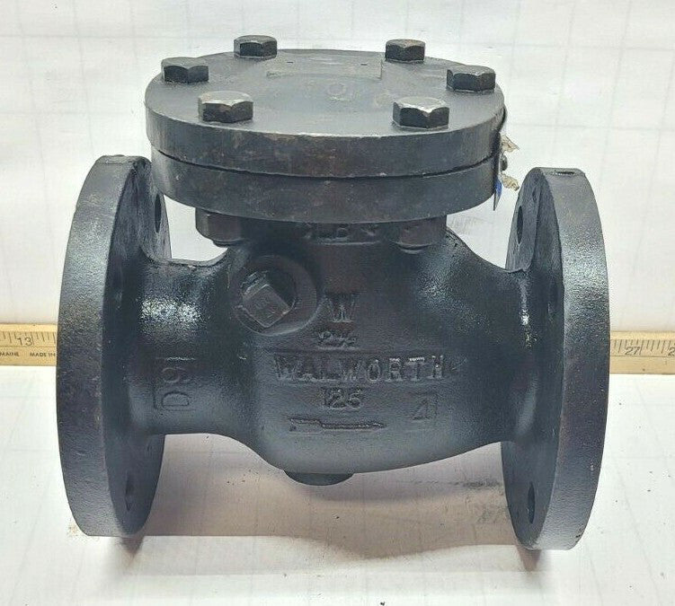 NEW WALWORTH 2-1/2" CAST IRON FLANGED SWING CHECK VALVE 125 LB 8928F