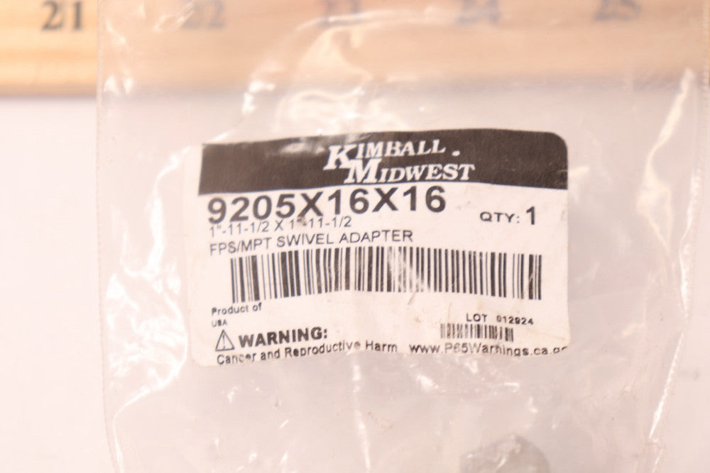 Kimball Midwest Straight Pipe Fitting 1" -11-1/2" x 1" -11-1/2" 9205X16X16  