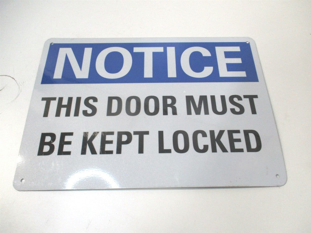 Lyle (U5-1553-RA_14X10) 10" x 14" This Door Must Be Kept Locked Aluminum Sign