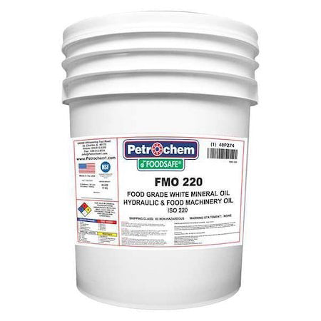 Petrochem Foodsafe Fmo 220-005 Mineral Gear Oil, Food Grade, 5 Gal.