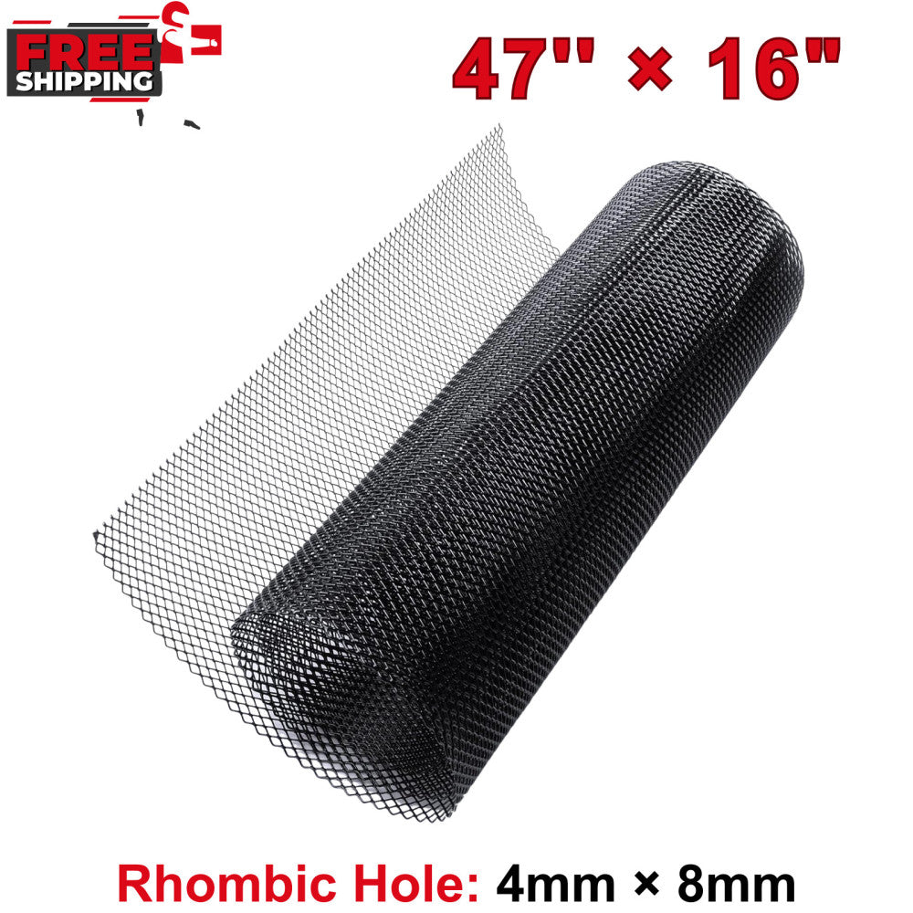 47''×16" Car Grill Mesh Metal Mesh 120x40cm Expanded Metal Sheet Made of Black