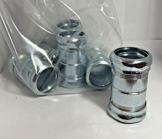 6pcs Bridgeport No. 263 1-1/4" Steel EMT Compression Type Coupling