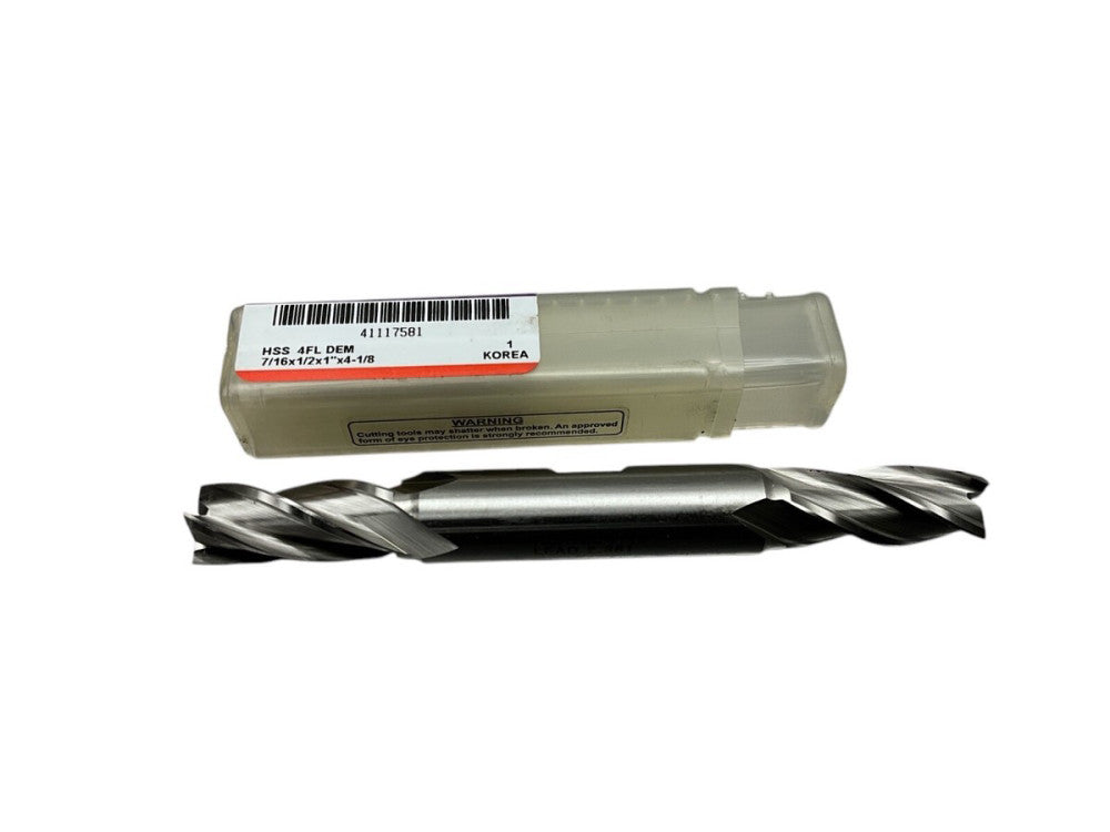 Hertel 7/16x1/2x1”X4-1/8in HSS 4FL DEM 41117581