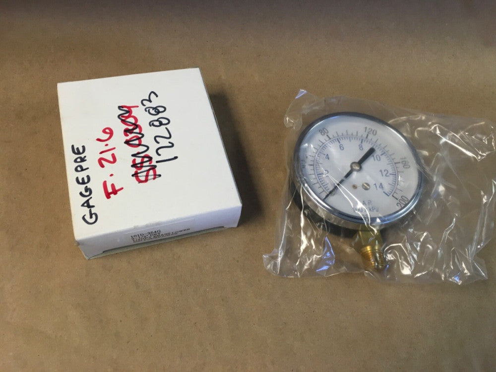 PIC GAUGES 101D-354G 3-1/2" Pressure Gauge 200 PSI, 1/4" NPT Brass (KB)