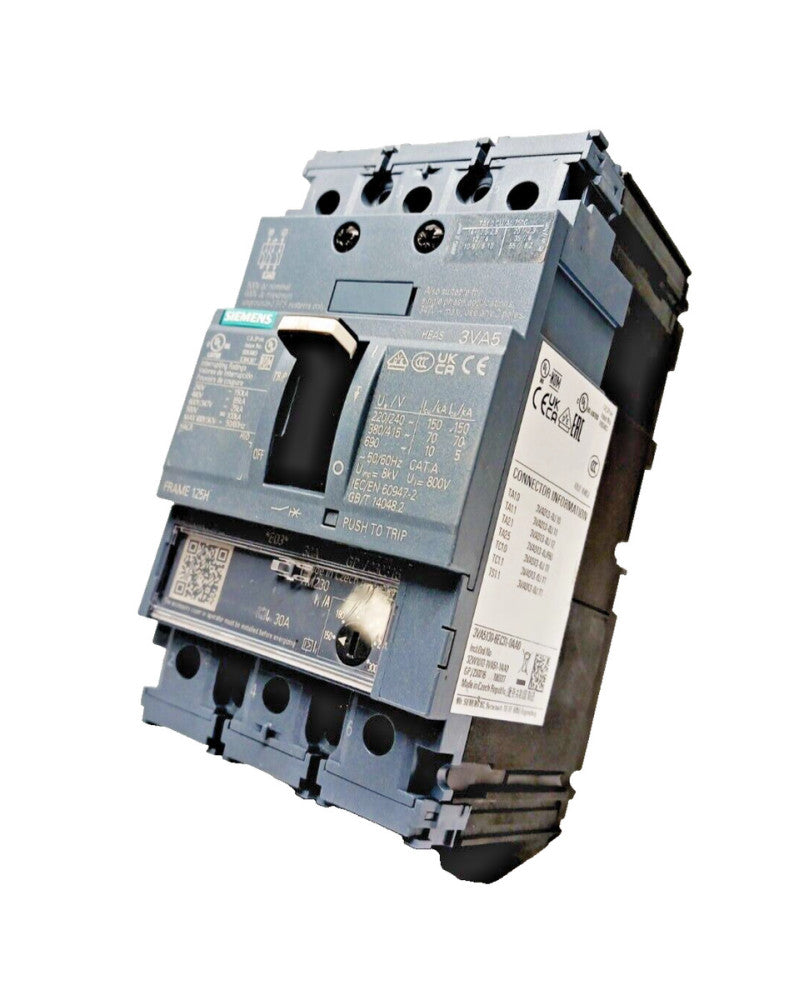 SIEMENS 30 AMP CIRCUIT BREAKER 3 POLE 600Y/347 VAC  3VA5130-6EC31-0AA0