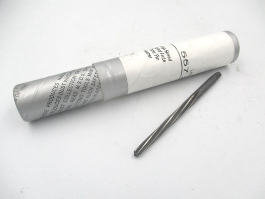 (142-10020) 3-3/8" OAL High Speed Steel Spiral 6-Flute Taper Pin Reamer 