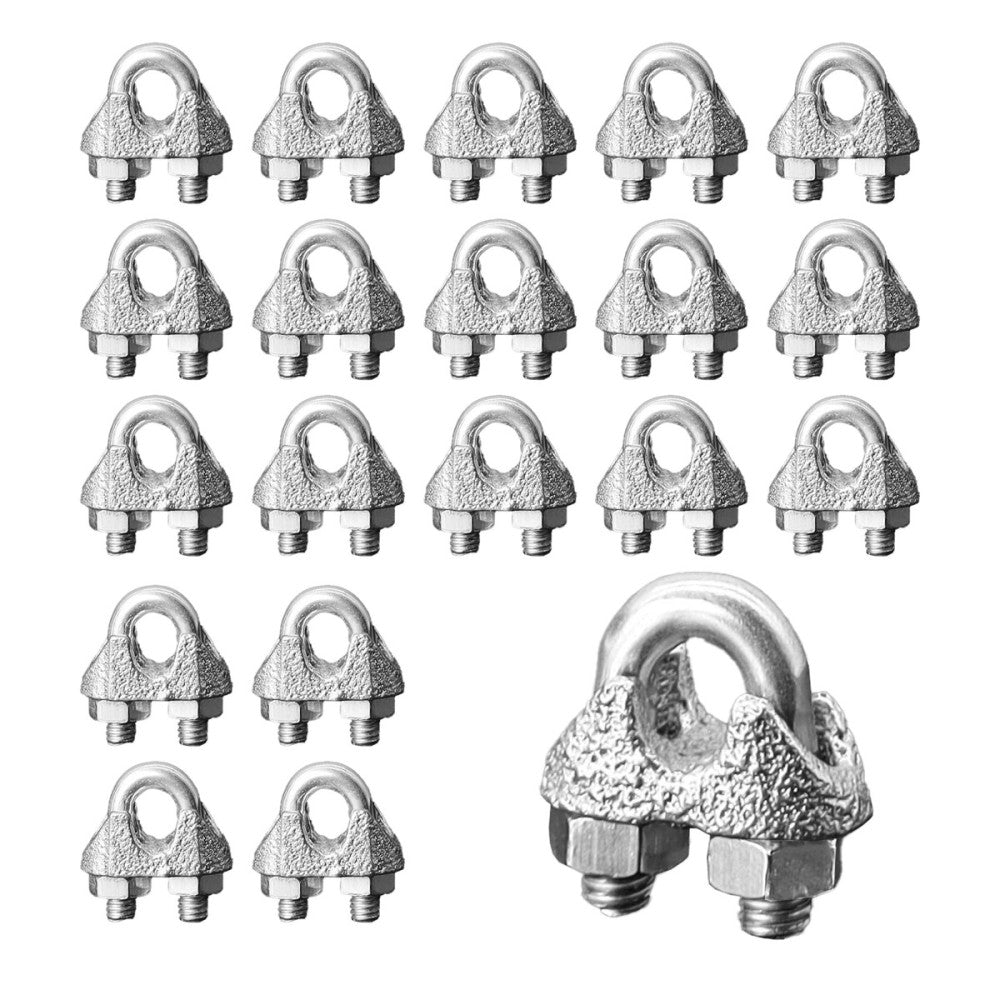 MENTBERY Wire Rope Clamp 20PCS 1/8 Inches M3 Cable Clamps Zinc Plated Wire clamp