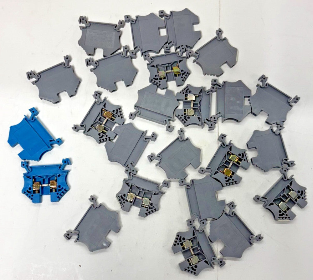 KEMA TERMINAL BLOCK  LOT OF 24 EURO 4 BLUE AND GREY