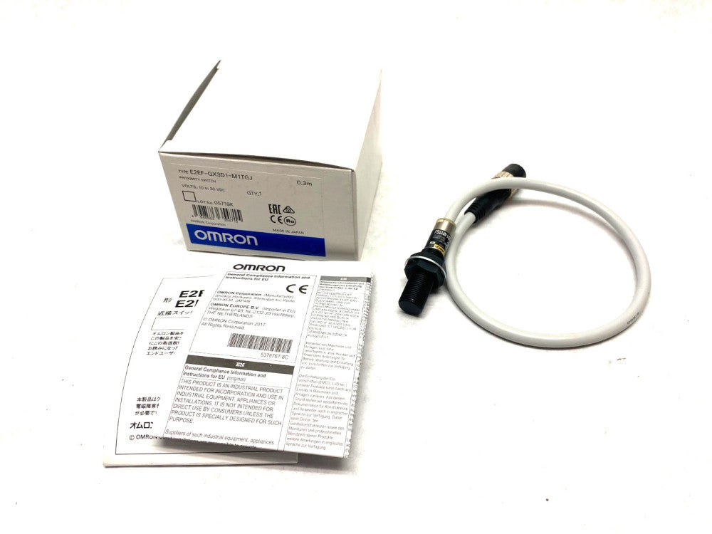 Omron E2EF-QX3D1-M1TGJ 0.3m Proximity Sensor Fluororesin Coating 3mm Range