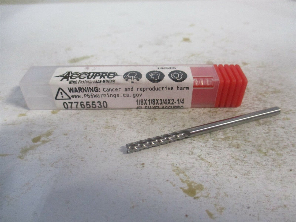 (12183390) 1/8" x 3/4" x 1/8" x 2-1/4" OAL Solid Carbide 4 Flute Square End Mill