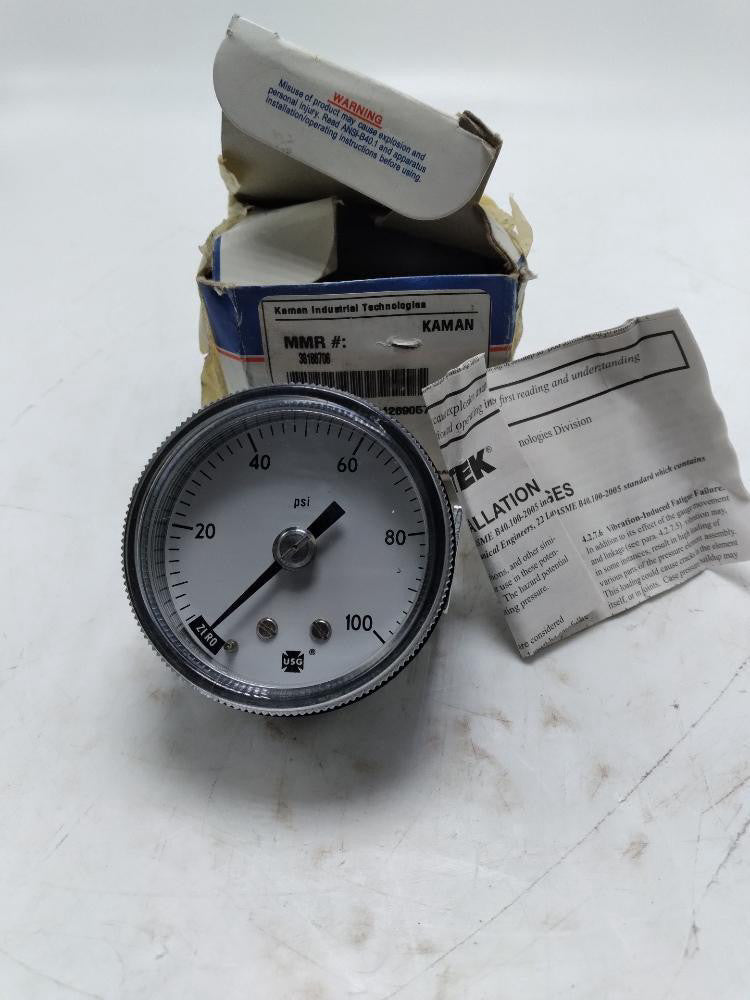 NEW  BU-2457-FG Pressure Gauge 0-100Psi 