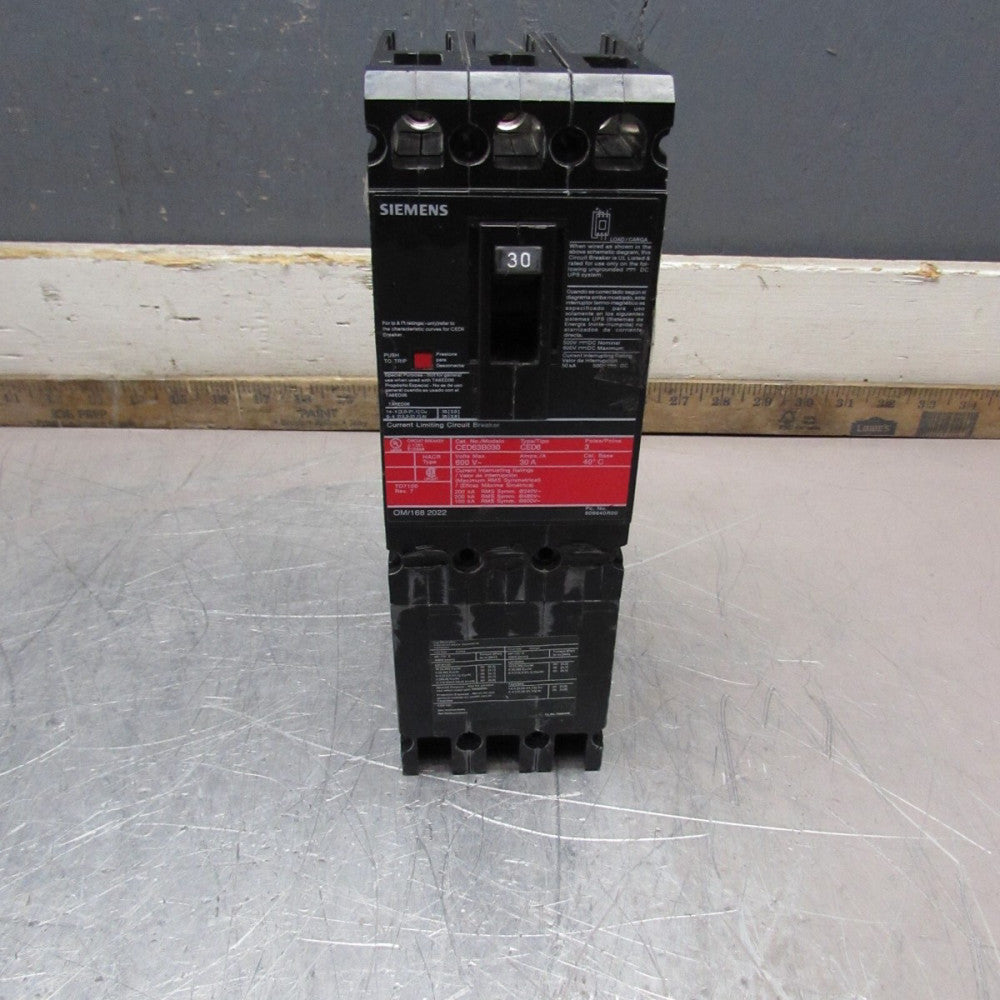 SIEMENS CED63B030, CURRENT LIMITING CIRCUIT BREAKER, 3P-30A-600V, MAKE OFFER!