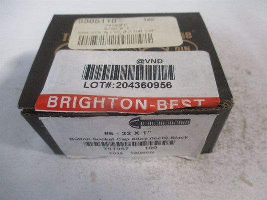 (701057P) #6-32 UNC Alloy Steel Hex Socket Button Cap Screw - Pack of 100