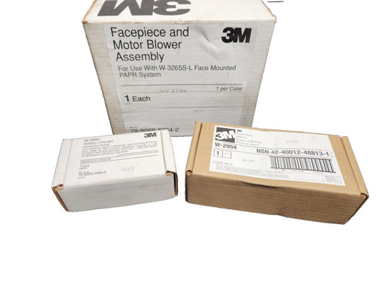 3M LOT W-2954 W-2933 Battery & Charger & Facepiece & Motor Blower Assembly NEW